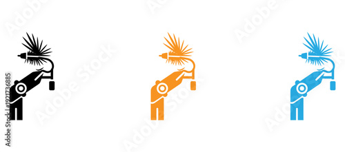 Evolution of a stylized figure with dynamic hair and color transformations isolated on transparent background, Vector