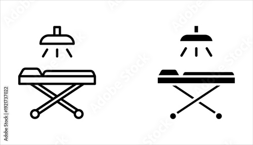 Operating room icon set on white background