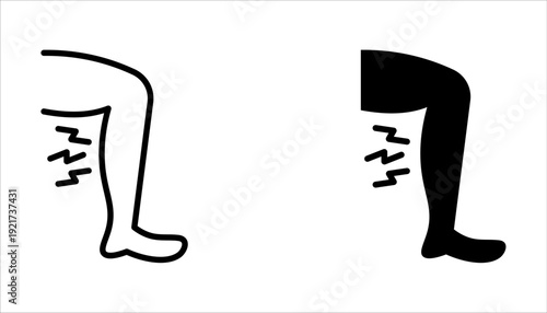 Muscle pain icon set. Muscular pain flower on white background