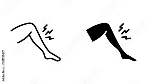 Muscle pain icon set. Muscular pain flower on white background