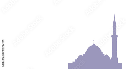 Ramadan celebration with mosque silhouette at sunset