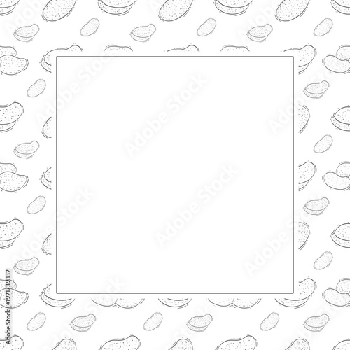 hand drawn chips square frame background