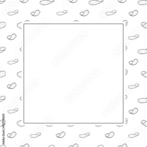 hand drawn chips square frame background
