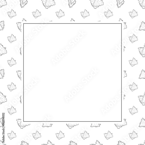 hand drawn chips square frame background
