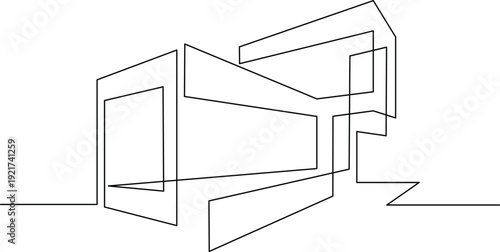 Abstract geometric shapes forming an intricate and modern architectural design Vector