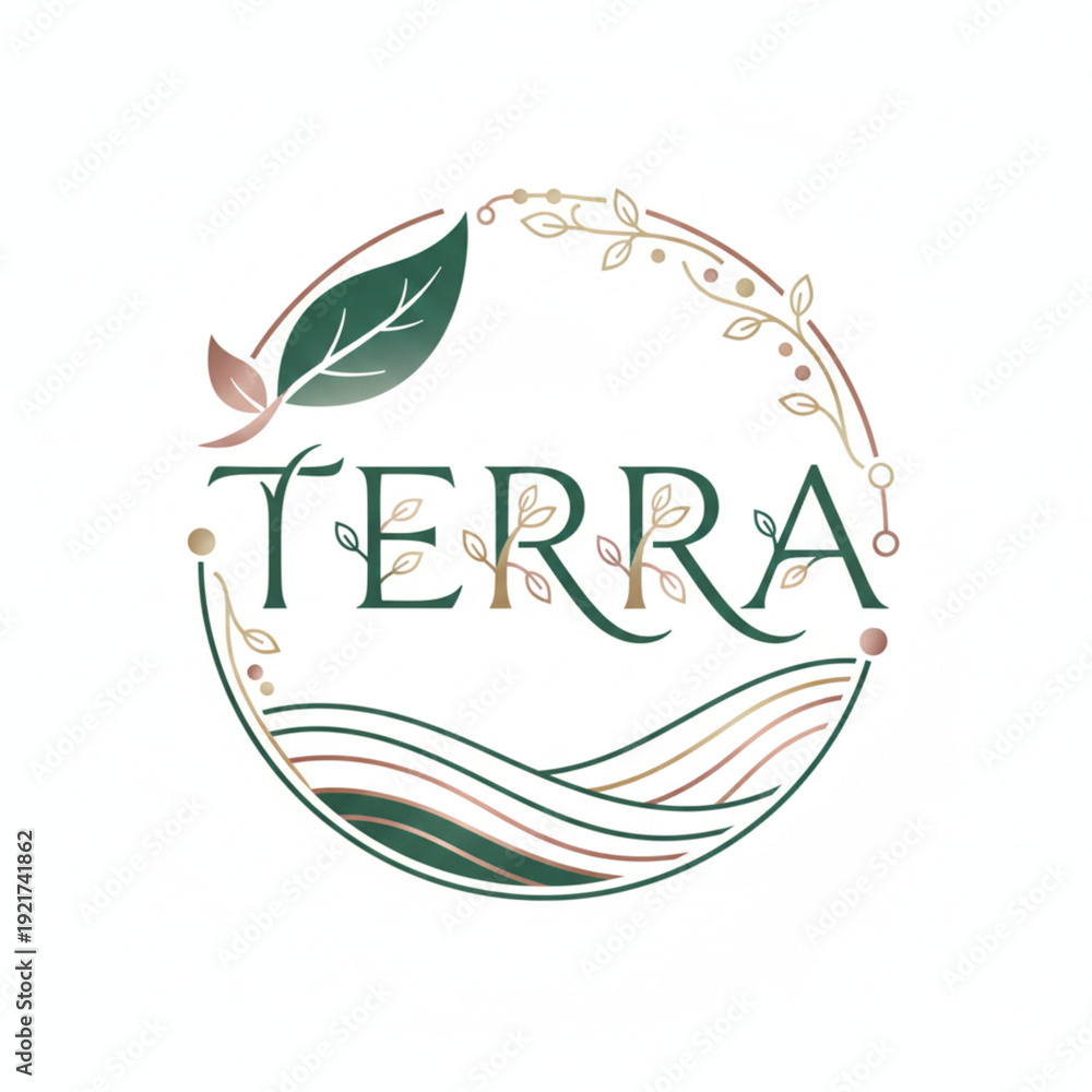 Obraz premium Stunning Terra logo featuring earthy elements, natural design, and elegant typography, perfect for eco-friendly brands and sustainable businesses