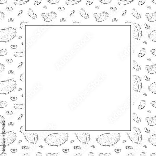 hand drawn chips square frame background