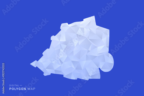 Holy See Map - Polygon Style Vector Illustration in Blue and White Gradient, Low Poly Geometric Design, Isolated on Solid Background for Infographics and Digital Use.