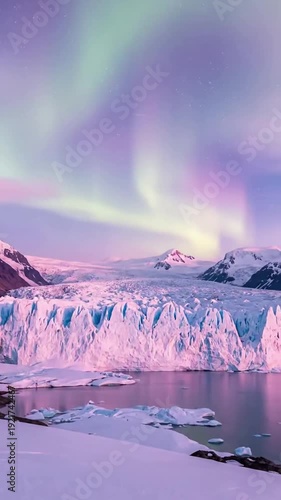 Ethereal Arctic Glow Abstract motion background