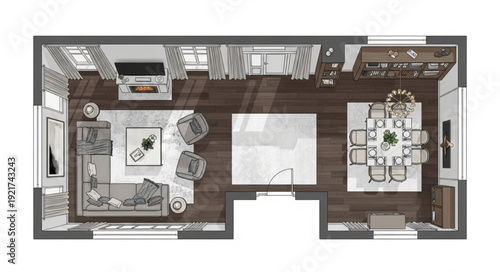 Modern Apartment Floor Plan Design.