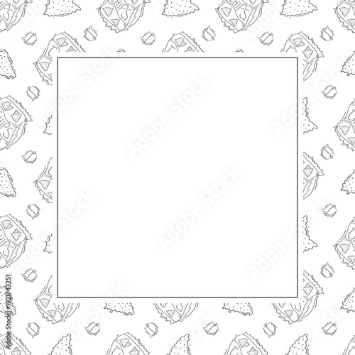 hand drawn chips square frame background