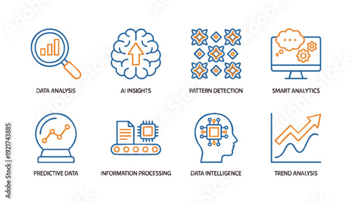 Business professionals analyzing data insights for smart analytics and trend analysis