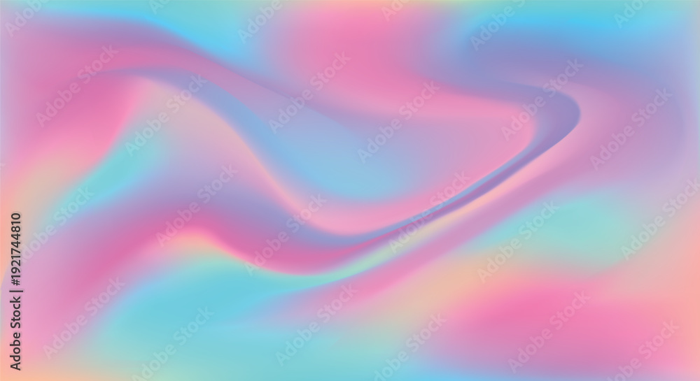 Obraz premium Soft pastel holographic gradient with smooth fluid wave texture.