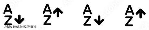 alphabetical sort filter icon set