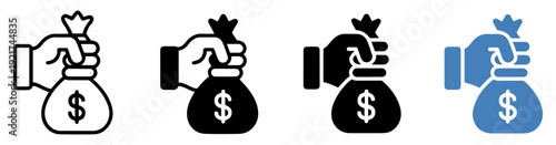 money bag in hand icon