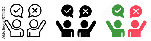 decision voting approval rejection choice icon