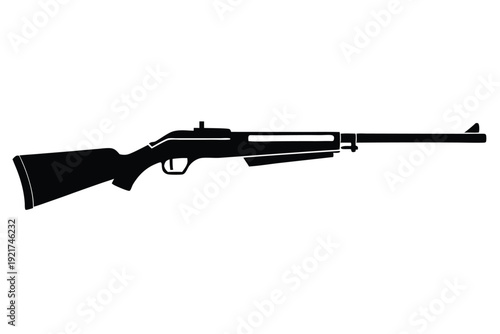 rifle silhouette line art vector illustration
