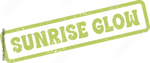 Green Sunrise Glow Stamp Mark Impression with Textured Details for Creative Assets