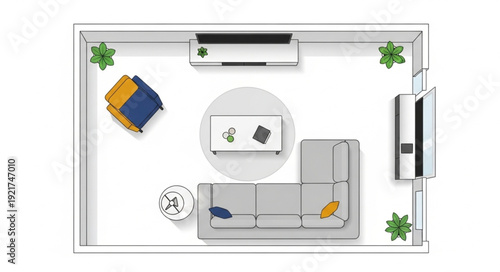Modern Apartment Floor Plan Illustration.