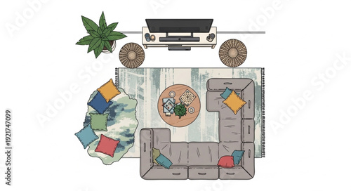 Modern Apartment Interior Design Layout.