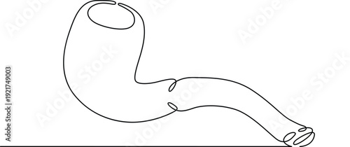A detailed sketch of a pipe with intricate design elements and a signature Vector