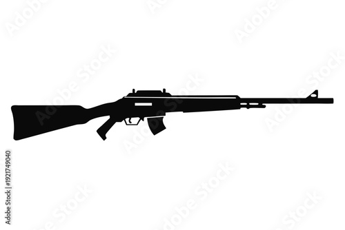 rifle silhouette line art vector illustration