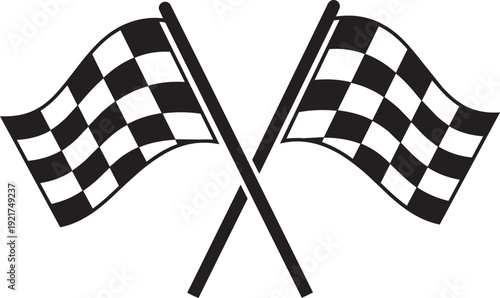 Car Racing Flags Winner Finish Competition Speed Motorsport Championship Track Victory Illustration Vector Design.