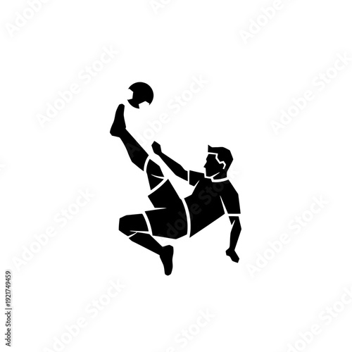 Dynamic silhouette of a martial artist mid kick in a high action pose.