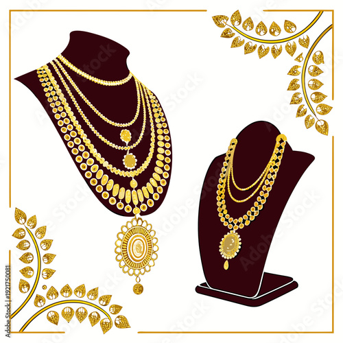 Gold necklaces on maroon jewelry with leaf maroon jewelry leaf jewelry