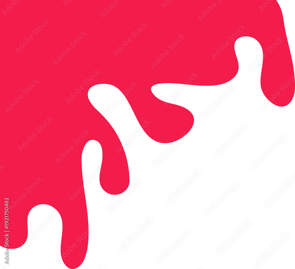 Obraz premium Red Paint Drip Corner Decoration