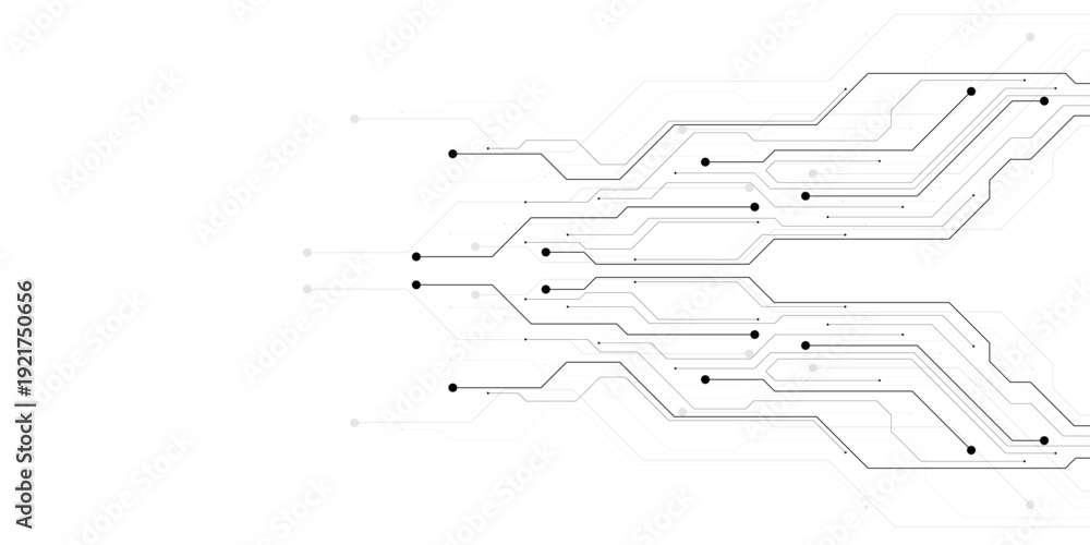 Obraz premium Vector digital white and blue digital technology futuristic circuit board background.