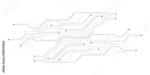 Vector Technology black circuit diagram concept. Abstract technology on white background. High-tech circuit board .