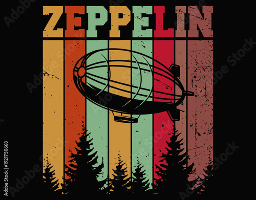 Zeppelin Retro SVG, Dirigible Airship Zepelin - printable editable vector art file.