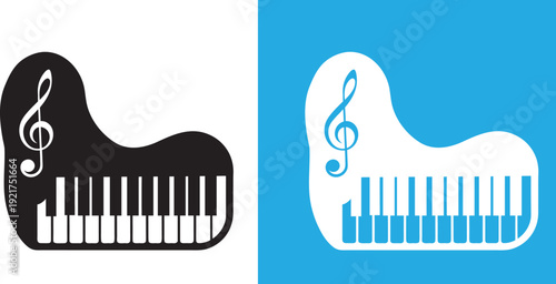 piano grand piano keyboard Silhouette Icon Vector Illustration, Music vector Music line act