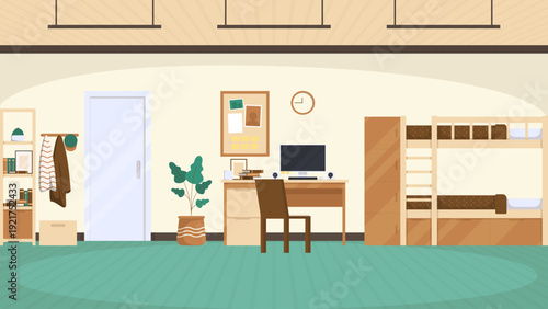  flat design simple bedroom interior