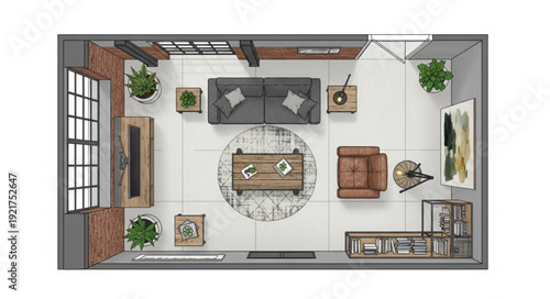 Modern Living Room Floor Plan.
