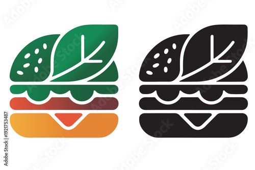 Minimalist Vegetarian Burger Icon