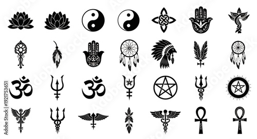 Collection of Spiritual and Mystical Symbols.