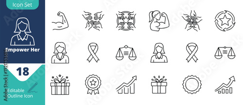 collection of business empowerment success teamwork and growth icons