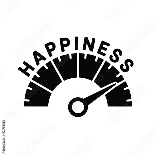 Happiness gauge showing a high level representing positive emotional well being