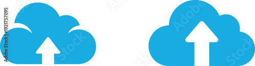 Modern cloud storage icons for secure data transfer and backup solutions
