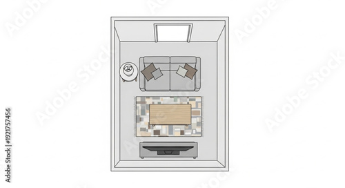 Modern Minimalist Living Room Interior.