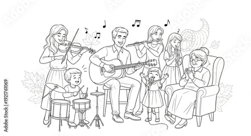 Musicians Playing Instruments Together.