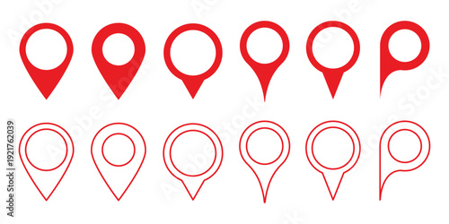 Set of Location pin icons. Modern map markers. Location mark icons. Map Marker Illustration. Destination Symbol. Pointer Logo. Location pin map marker icon set . 
