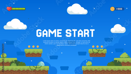 Flat Design Arcade Video Game Background