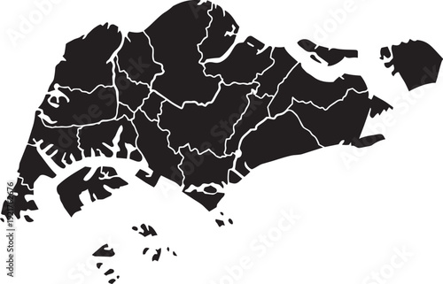 Singapore City Map Vector Illustration Southeast Asia Location.