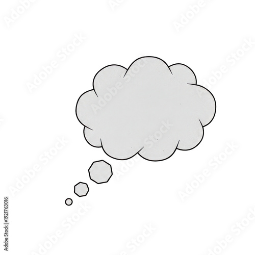 Empty thought bubble cloud icon isolated on white background, communication concept graphic
