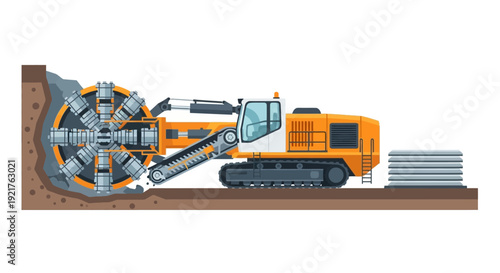 Modern Flat Design Tunnel Boring Machine (TBM) for Underground Construction and Infrastructure Development