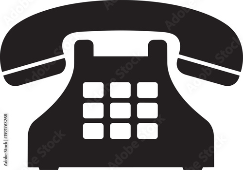 Telephone Illustration Vintage Landline Phone Vector.