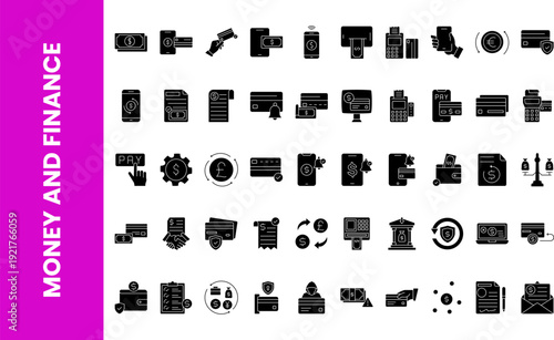 Wallpaper Mural Money and Finance glyph style 50 icon  Torontodigital.ca